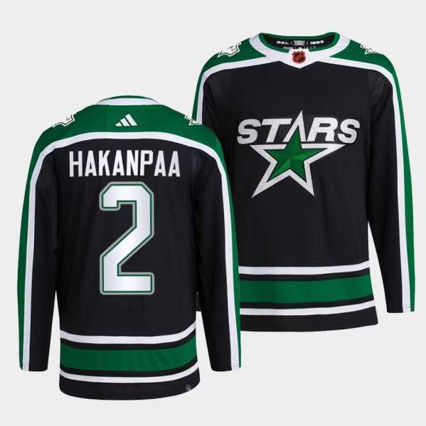 Mens Dallas Stars #2 Jani Hakanpaa 2022 Balck Reverse Retro 2.0 Stitched Jersey->dallas stars->NHL Jersey